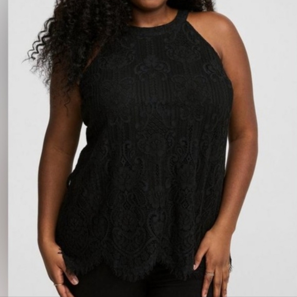 Torrid Black Lace Goddess Mock Neck Top Size 3 / 3X Whimsigoth Romantic Feminine - Picture 16 of 16